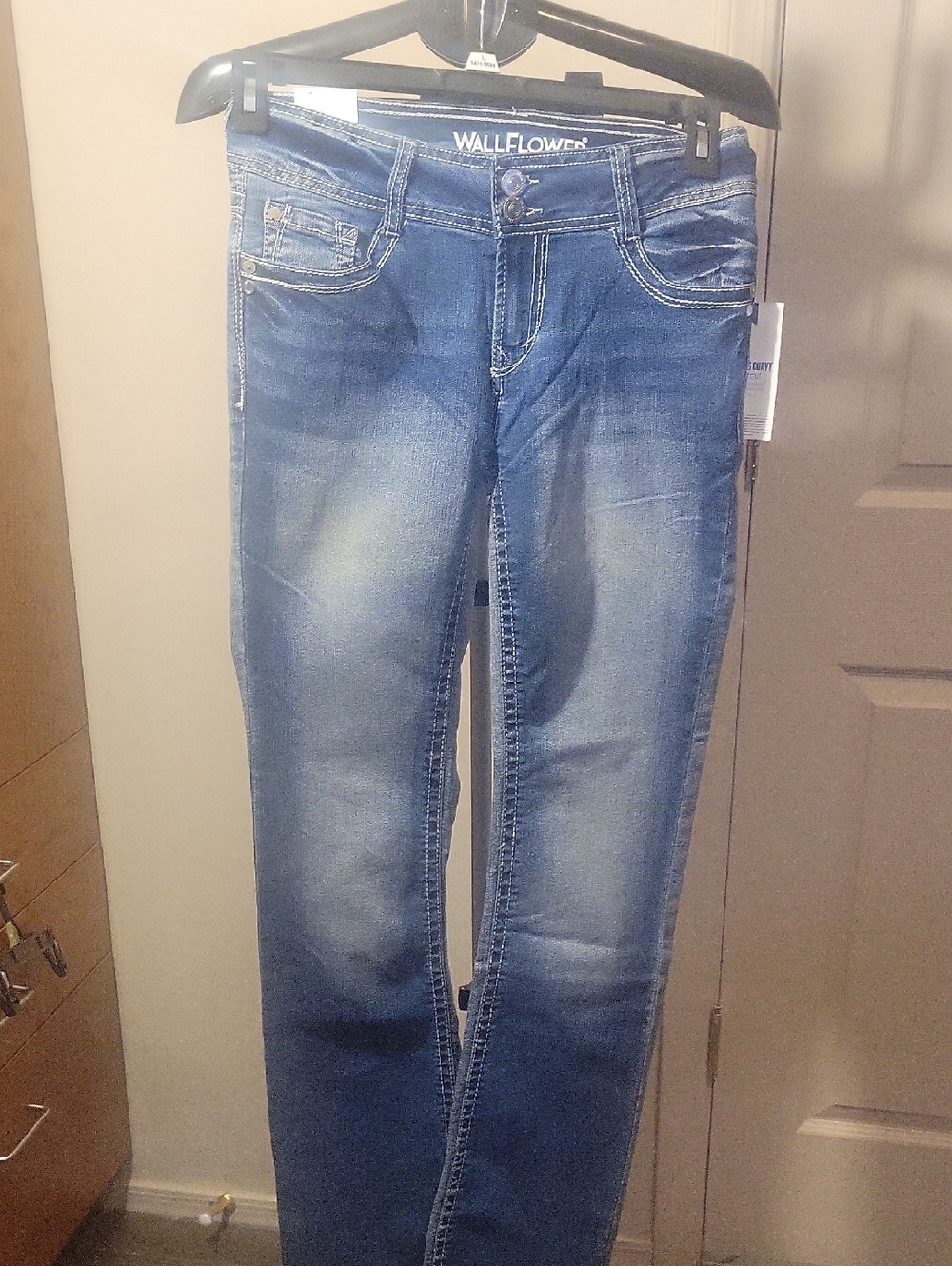 Wallflower Dark Blue Bootcut Jeans with Faded Finish